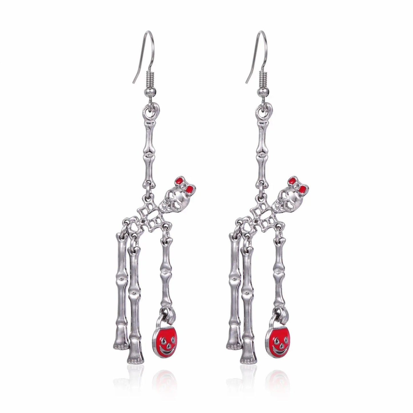 3pcs Halloween Skeleton Earrings And Necklace Set Creative Retro Personality Jewelry Accessories - www.Shopthatapp.com