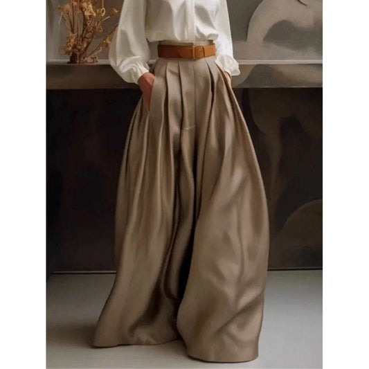 Loose Wide Leg Solid Color Casual Trousers Bottoms Palazzo Trousers - www.Shopthatapp.com