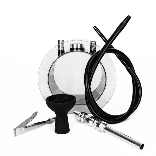 Acrylic round pot hookah set - www.Shopthatapp.com