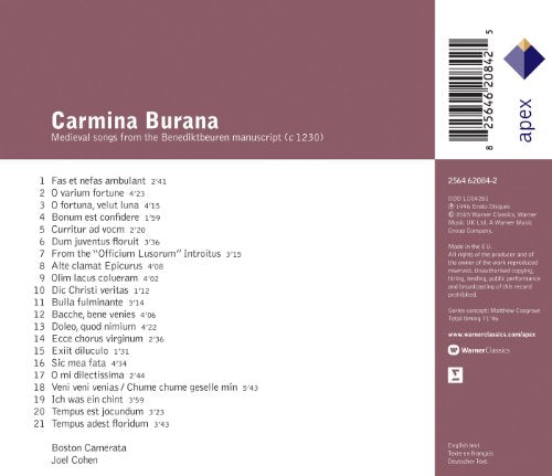 Boston Camerata / Carmina Burana- CD (used) - www.Shopthatapp.com