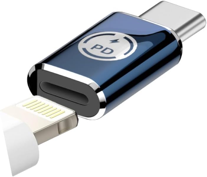 Adaptateur iOS vers USB C 35 W PD Charge ultra rapide pour iPhone avec port d'alimentation USB C