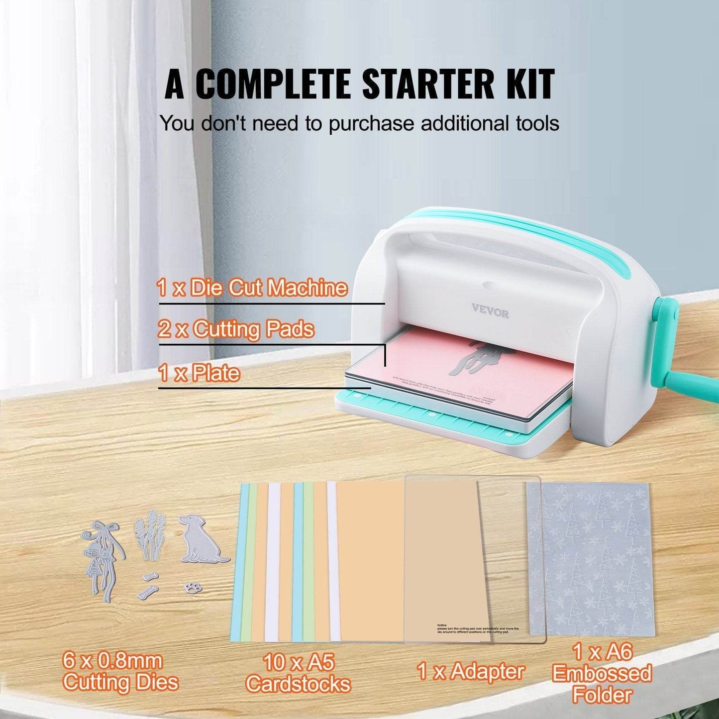 VEVOR Manual Die Cutting Embossing Machine 9Opening For Art Craft Scrapbooking - www.Shopthatapp.com