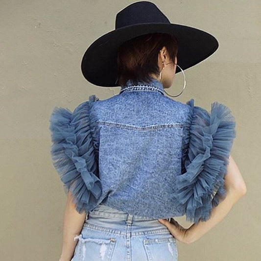 Denim Jacket Women Casual Sleeveless Lapel Style - www.Shopthatapp.com