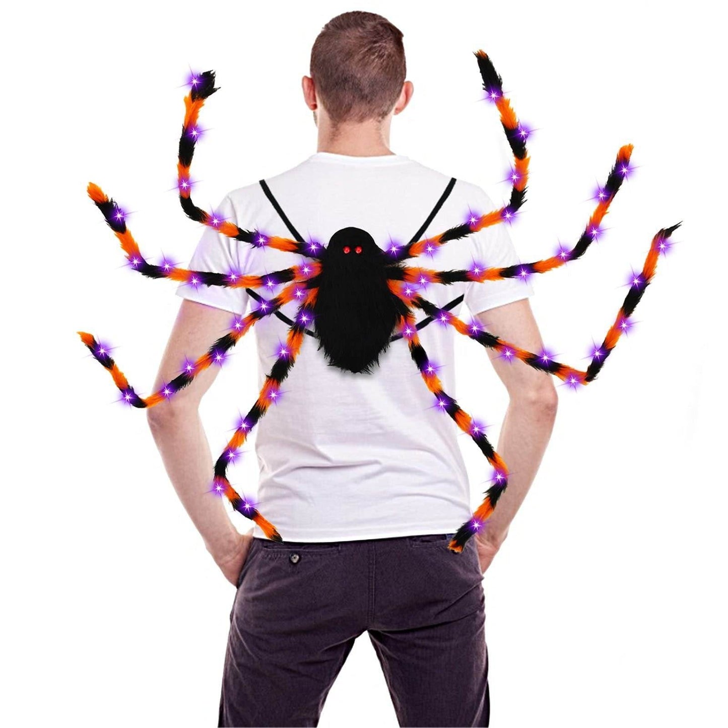 Halloween Spider Backpack Nine LED Modes Plush Sugar Bag - www.Shopthatapp.com