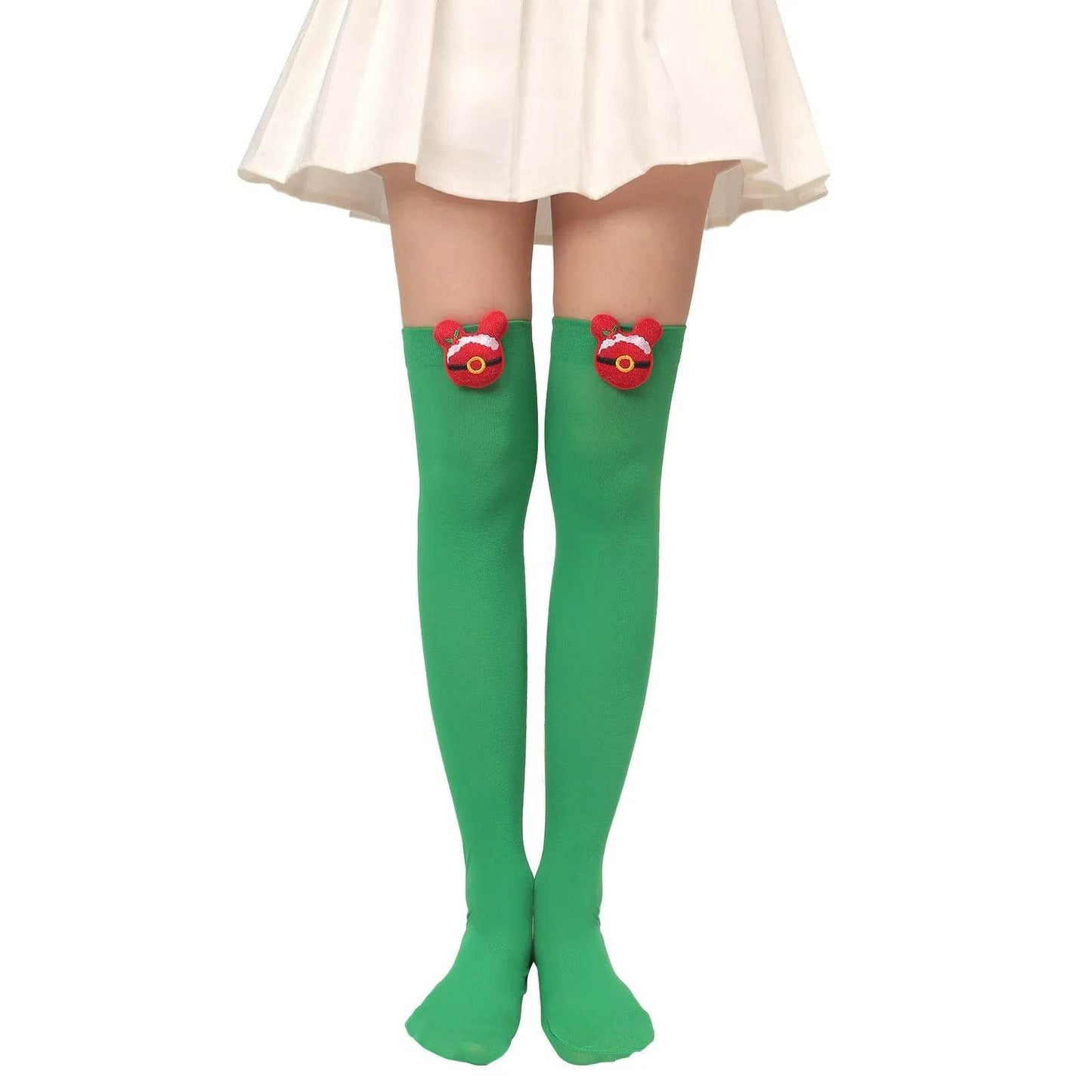 Christmas Plush Doll Knee Socks Bow Stockings - www.Shopthatapp.com