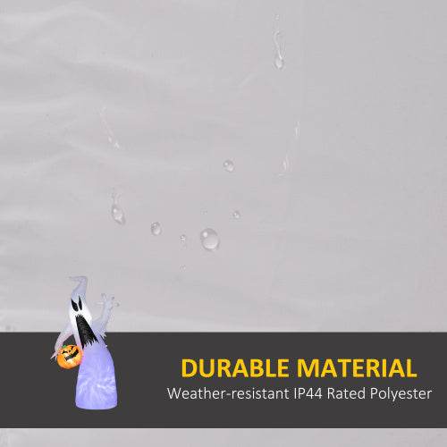 HOMCOM 5.9 Halloween Inflatable Outdoor Decoration Ghost With Pumpkin, Blow Up LED Yard Decor For Garden, Lawn, Party, Holiday, Waterproof - www.Shopthatapp.com