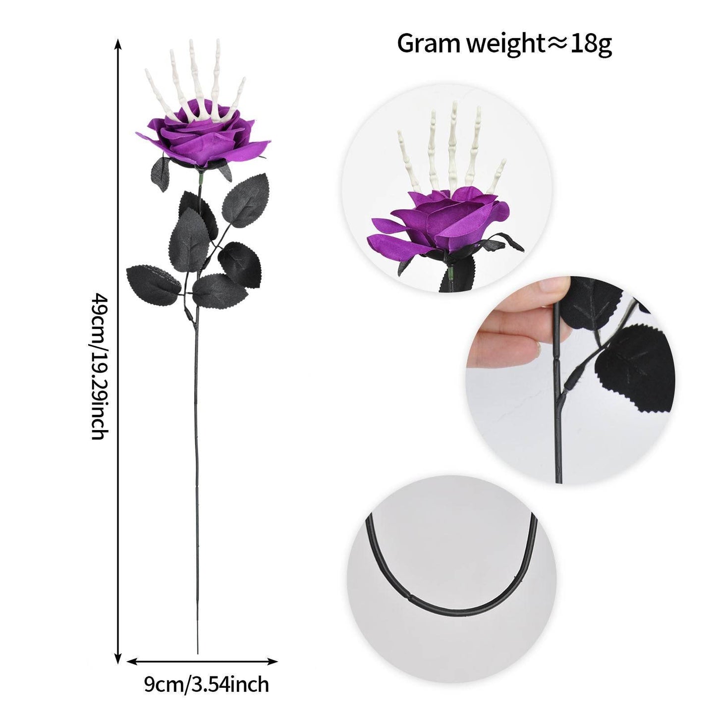 Halloween Skull Hand Rose Horror Decoration Ornaments - www.Shopthatapp.com