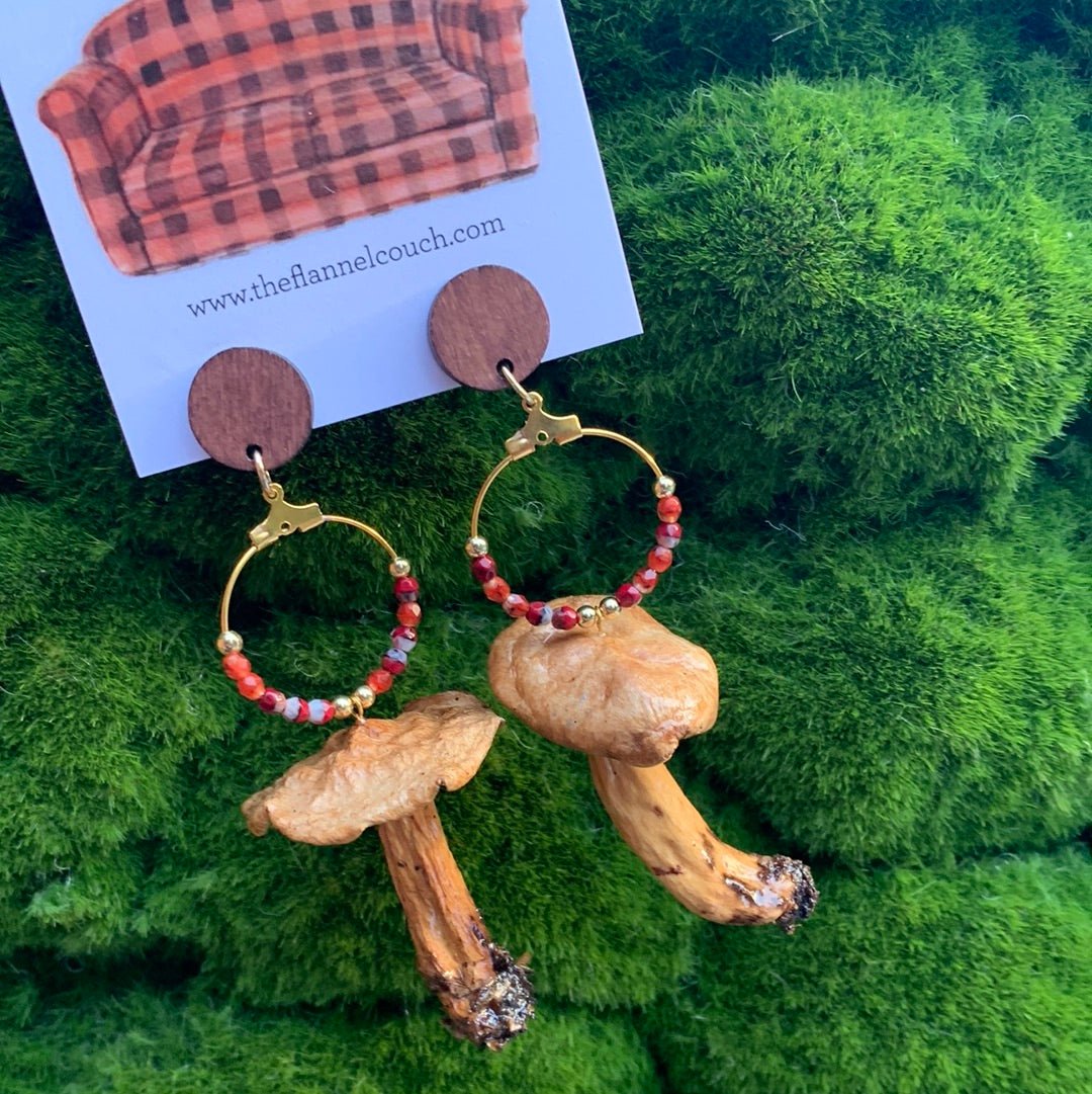 Boucles d'oreilles champignons sauvages de l'Ontario