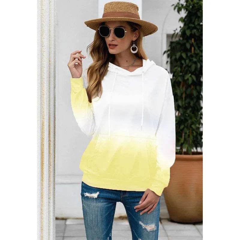 Women Tie-dye print hooded long sleeves - www.Shopthatapp.com