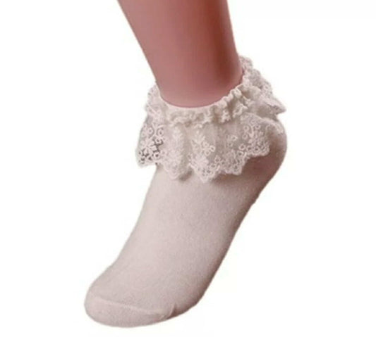 Dolly Days Ankle Sock - White - www.Shopthatapp.com