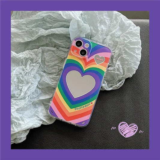Rainbow Love Mirror Silicone Phone Case - www.Shopthatapp.com
