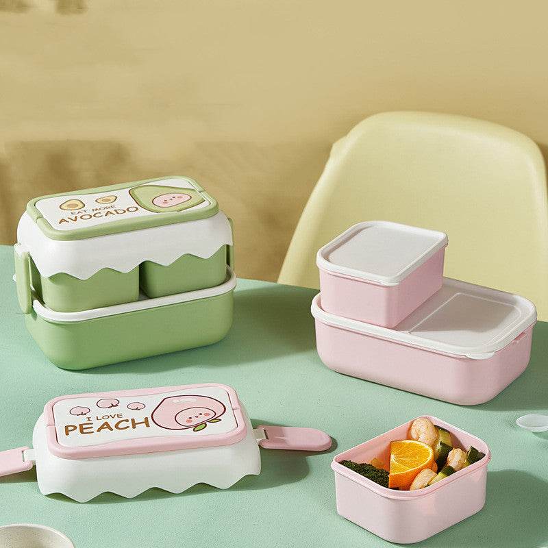 Cute Double Layered Kids Plastic Lunch Box - www.Shopthatapp.com