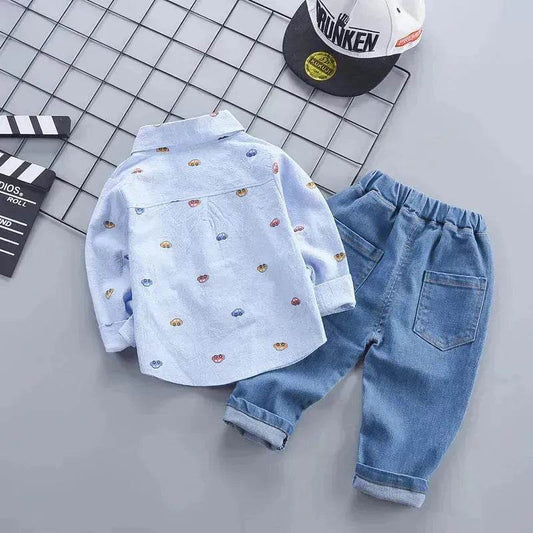 Children's Clothing Autumn Clothing Casual Long sleeve Shirt Two-piece for Boys - www.Shopthatapp.com