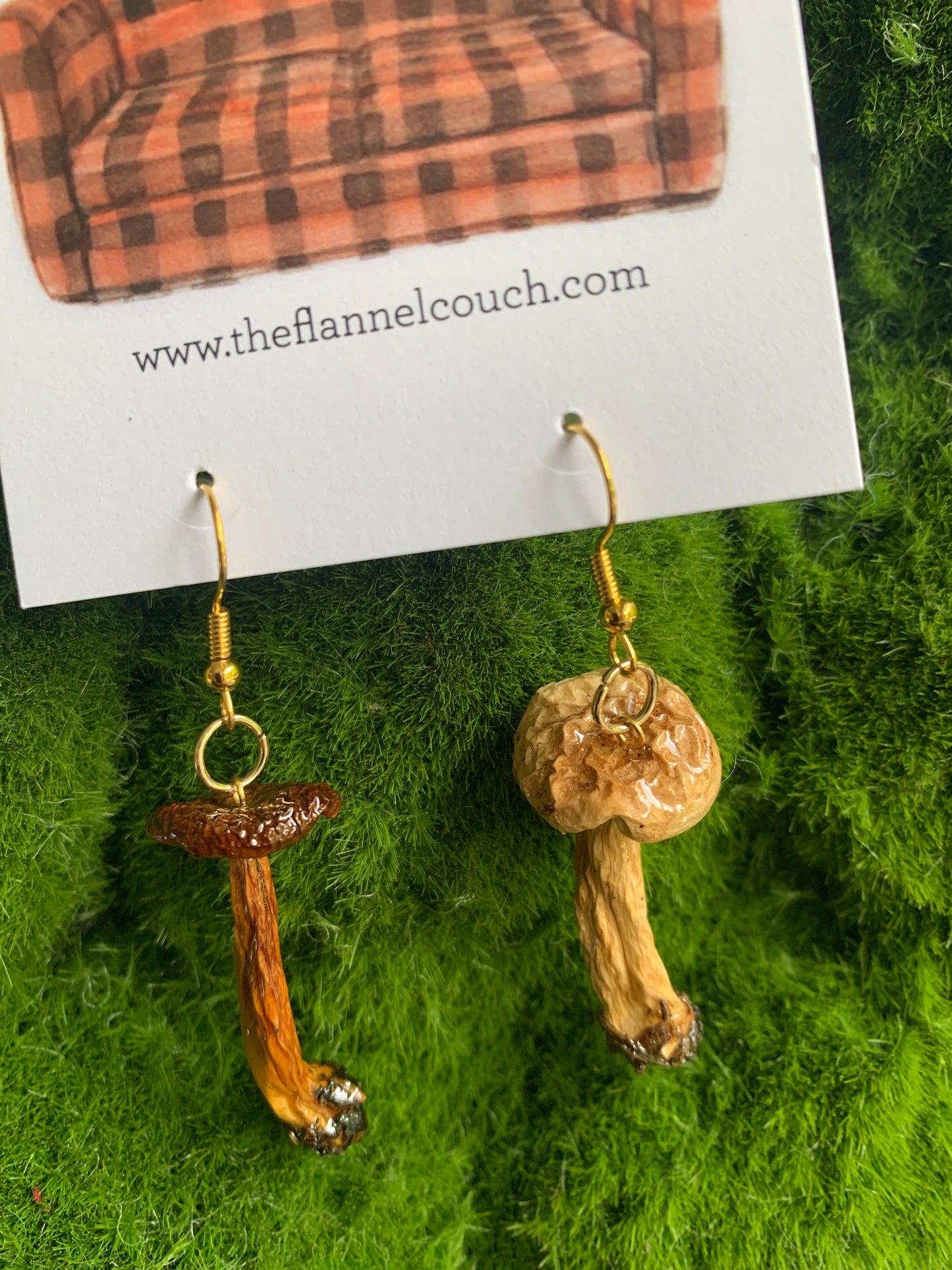 Boucles d'oreilles champignons sauvages de l'Ontario