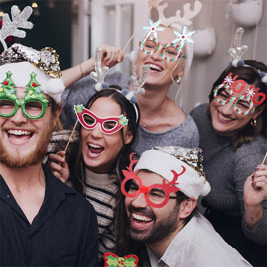 Christmas Creative Party Gathering Dress Up Glasses - www.Shopthatapp.com