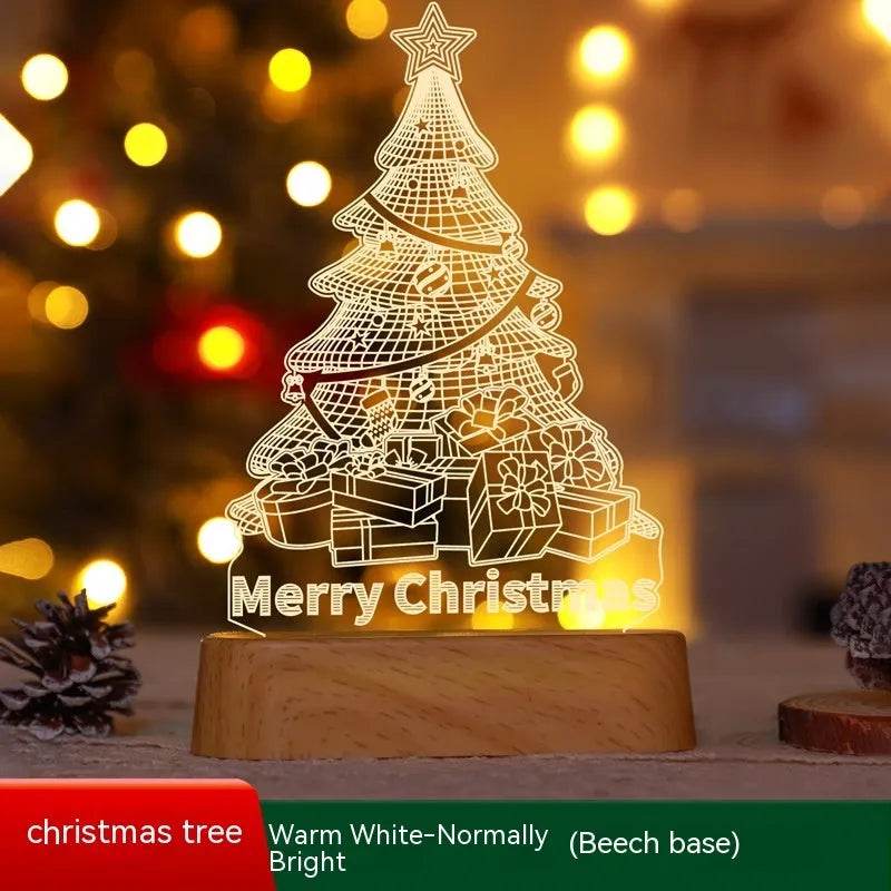 Christmas Decoration 3D Lamp Acrylic LED Night Lights New Year Valentines Day Christmas Kids Gift Christmas Ornaments - www.Shopthatapp.com