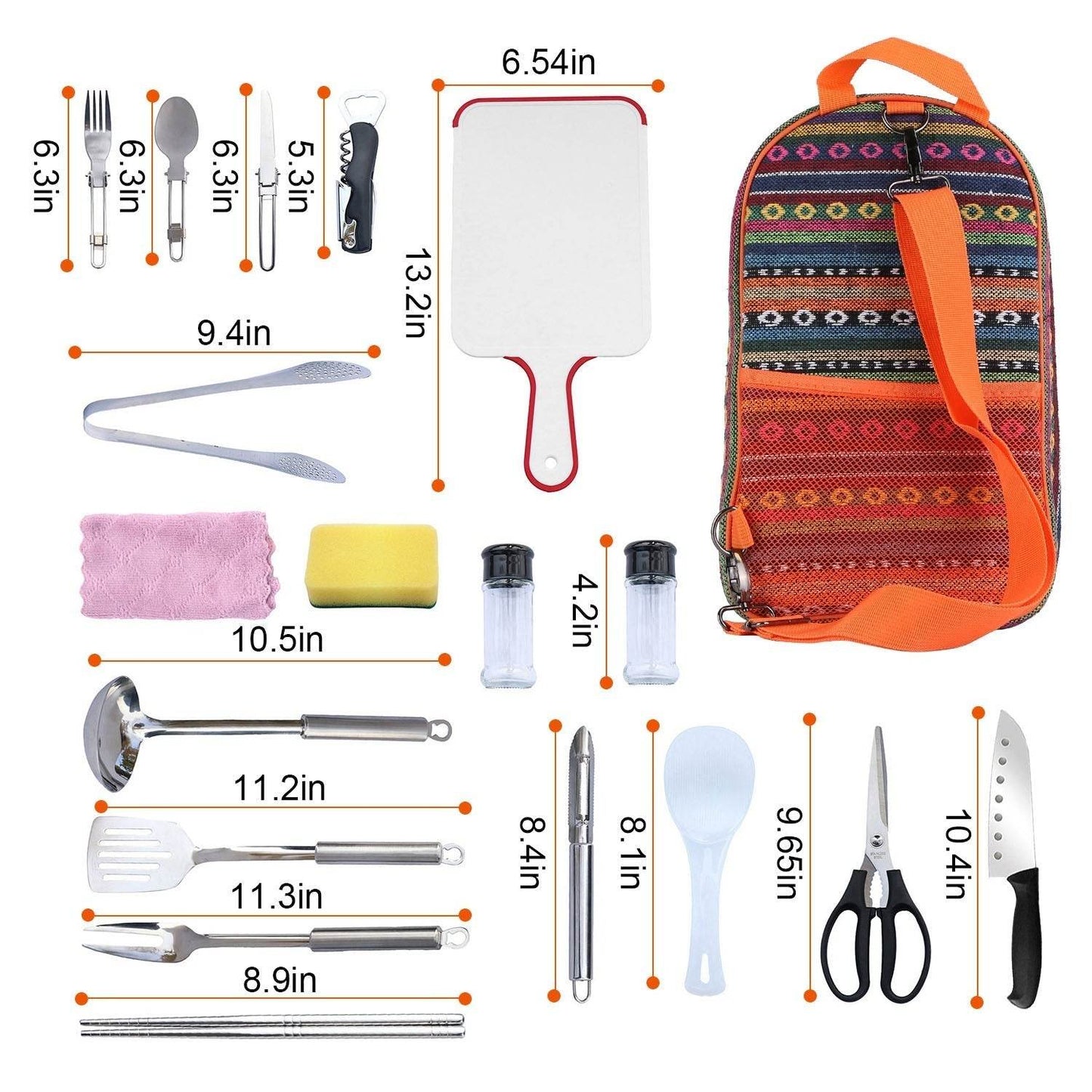 19Pcs Camping Cooking Utensil Kit Portable Picnic Cookware Outdoor Kitchen Equipment Gear Campfire Barbecue Appliances With Storage Bag - www.Shopthatapp.com