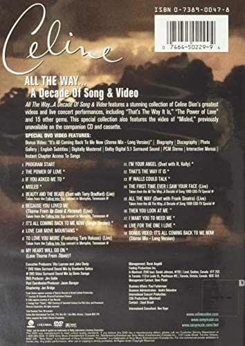 Celine Dion / All The Way: A Decade Of Song & Video - DVD - www.Shopthatapp.com