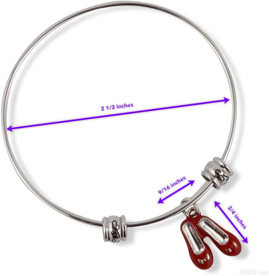 Wizard of Oz | Ruby Slippers Jewelry or Ruby Red Slippers Bracelet Bangle for Fans of The Wizard of Oz Gifts or Wizard of Oz Collectibles of Ruby Red Slippers for Dorothy from Wizard of Oz Party Favor - www.Shopthatapp.com