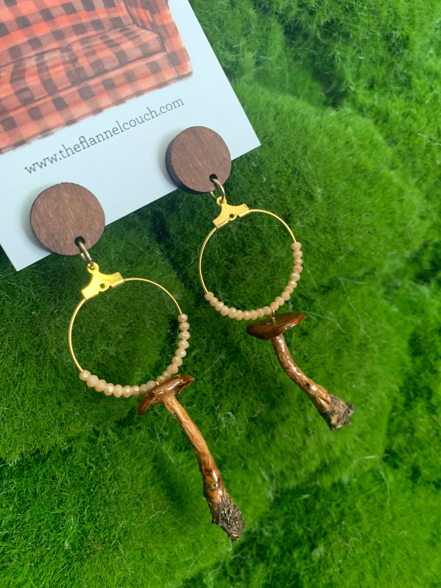 Boucles d'oreilles champignons sauvages de l'Ontario