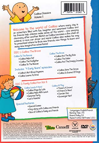 Caillou Classics: Volume 5: Caillou To The Rescue - DVD - www.Shopthatapp.com