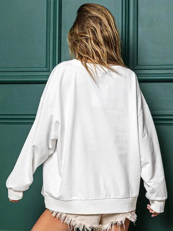 Christmas Fashion Round Neck Sequins Pullover top Sweatshirt for women - www.Shopthatapp.com
