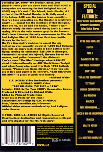 Bad Religion / The Riot! - DVD (Used)