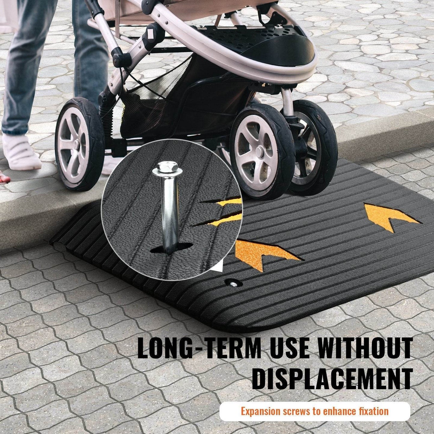Upgraded Rubber Threshold Ramp, 3.5 Rise Door Ramp With 1 Channel, Natural Rubber Car Ramp With Non-Slip Textured Surface, 33069 Lbs Load Capacity Curb Ramp For Wheelchair And Scooter - www.Shopthatapp.com