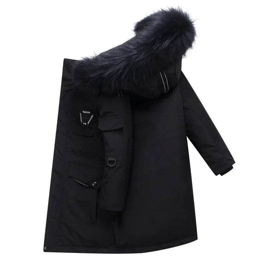 Children's Down Jacket Windproof Thick Fur Collar Winter Coat Jacket - www.Shopthatapp.com