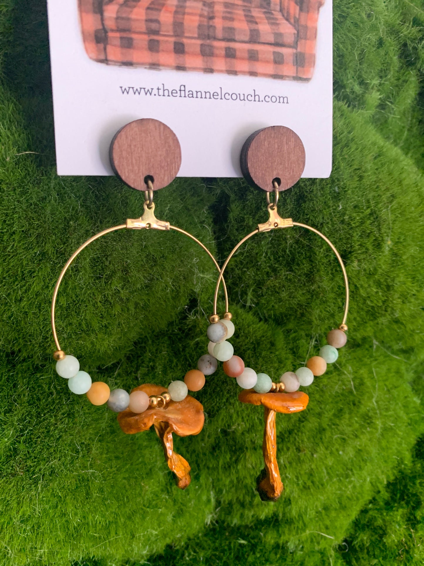 Boucles d'oreilles champignons sauvages de l'Ontario