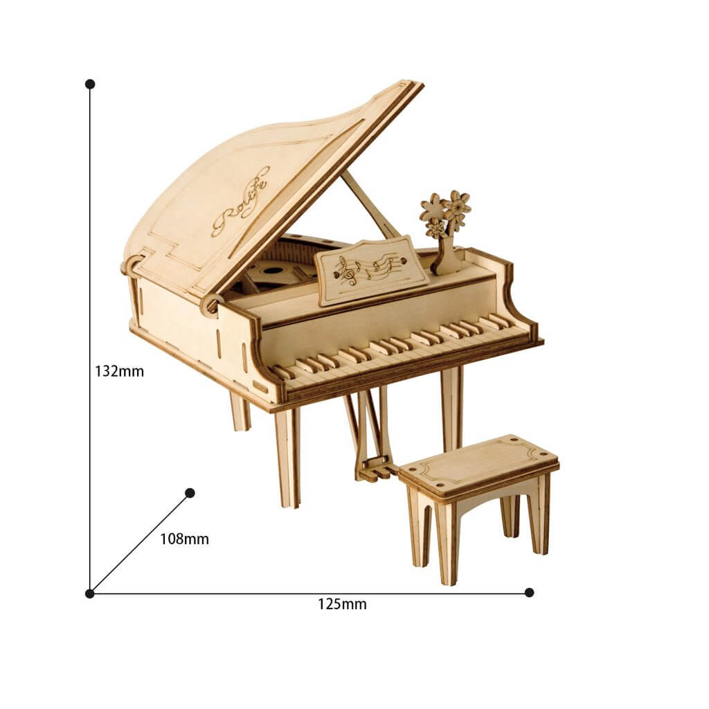 Grand Piano 3D Puzzle Kit | Kidstoylover - Engaging DIY Wooden Model - www.Shopthatapp.com