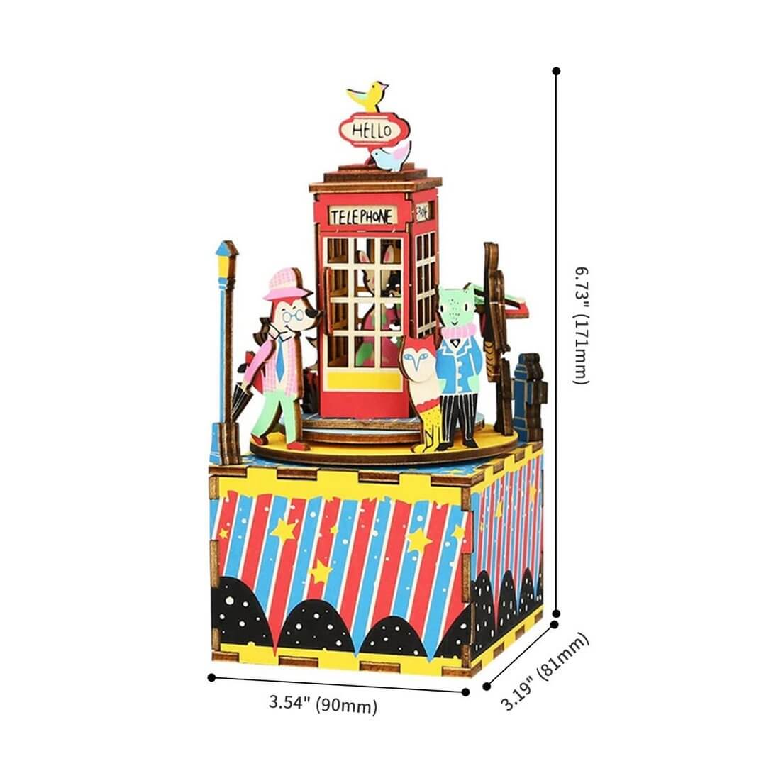 Kidstoylover: ROBOTIME 3D Wooden Puzzle Music Phone Booth - www.Shopthatapp.com