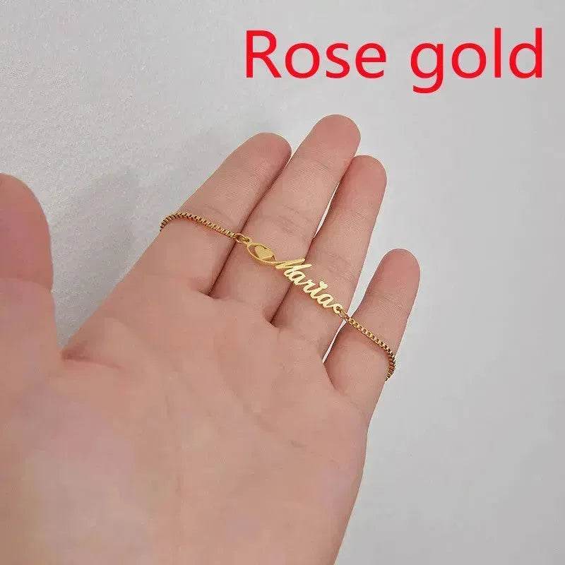 Women Custom and Personalized Stainless Steel English Letter Bracelet From Europe And America - www.Shopthatapp.com