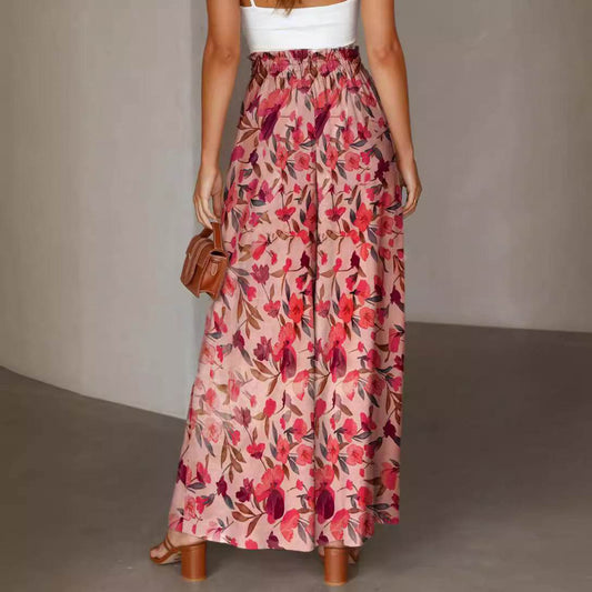 Printed Comfortable Casual High Waist Wide-leg Floral Palazzo Trousers women - www.Shopthatapp.com