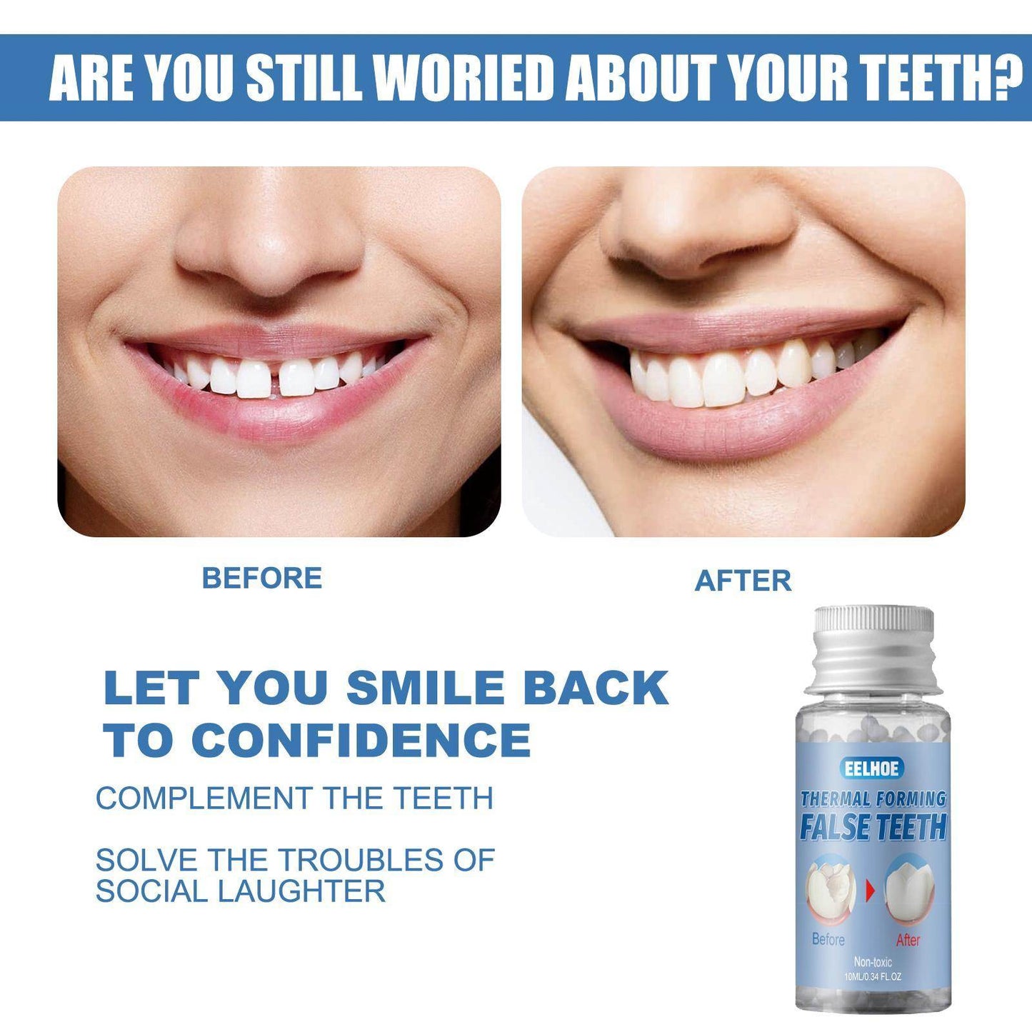 Easy-to-use Tooth Shaping Glue Video Beauty Denture Correction Temporary Filling - www.Shopthatapp.com