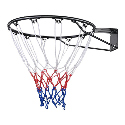 Basketball Rim, Wall Door Mounted Basketball Hoop, Heavy Duty Q235 Basketball Flex Rim Goal Replacement With Net And Double Spring, Standard 18 Indoor Outdoor Hanging Hoop For Kids Adults