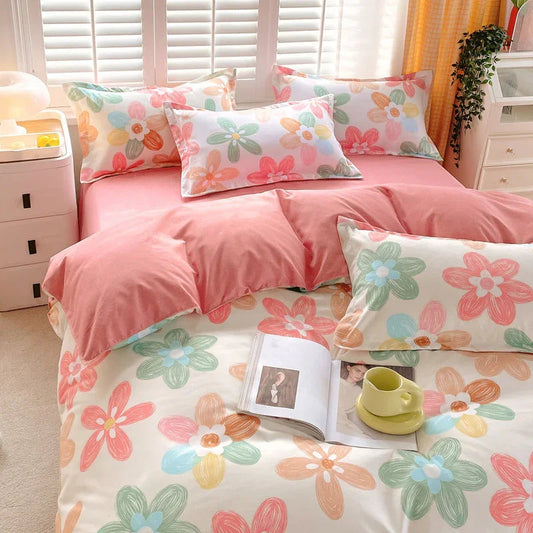 3 Piece Spring Floral Duvet Cover Set For Women Adults Home Bedroom Flowers Bedding Set With 2 Pillowcases Twin Full Queen King Size - www.Shopthatapp.com