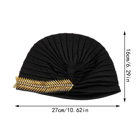 New Rhinestone Turban Cap For Women Pleated Elastic Head Wrap Stylish Ramadan Head Scarf Bonnet Chemo Cap Wedding African Hat - www.Shopthatapp.com