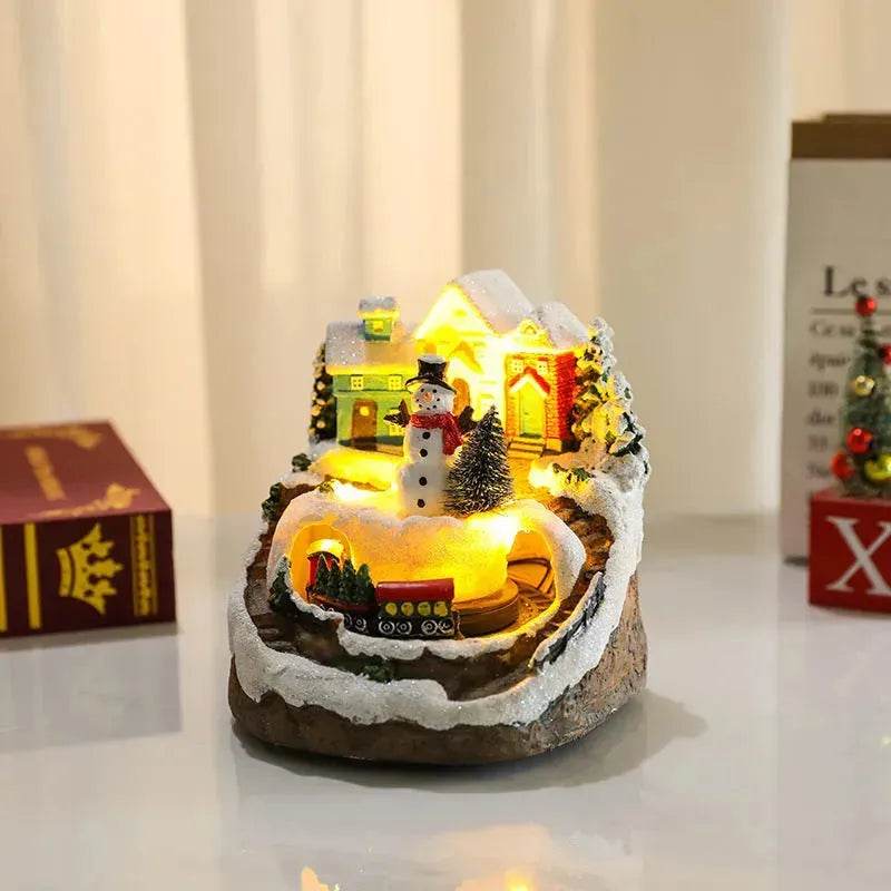 Christmas Rotating Resin Luminous Music Box Ornaments - www.Shopthatapp.com
