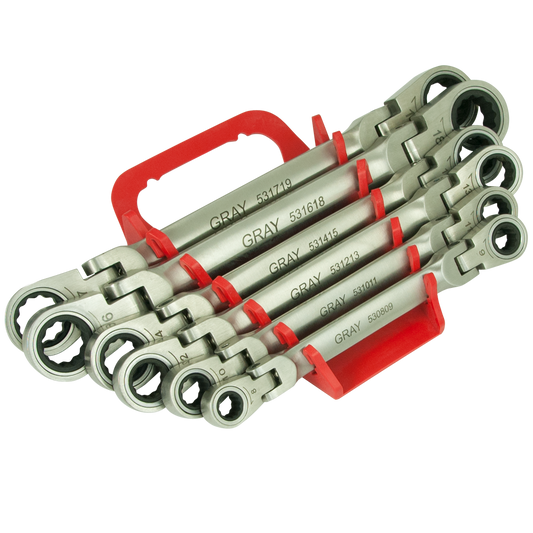 6 Piece Metric Double Box End Flex Head Multi-Gear Ratcheting Wrench Set - www.Shopthatapp.com #