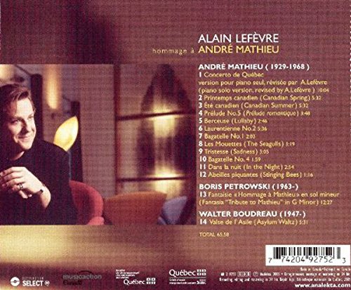 Alain Lefèvre / Hommage à André Mathieu - CD (Used)
