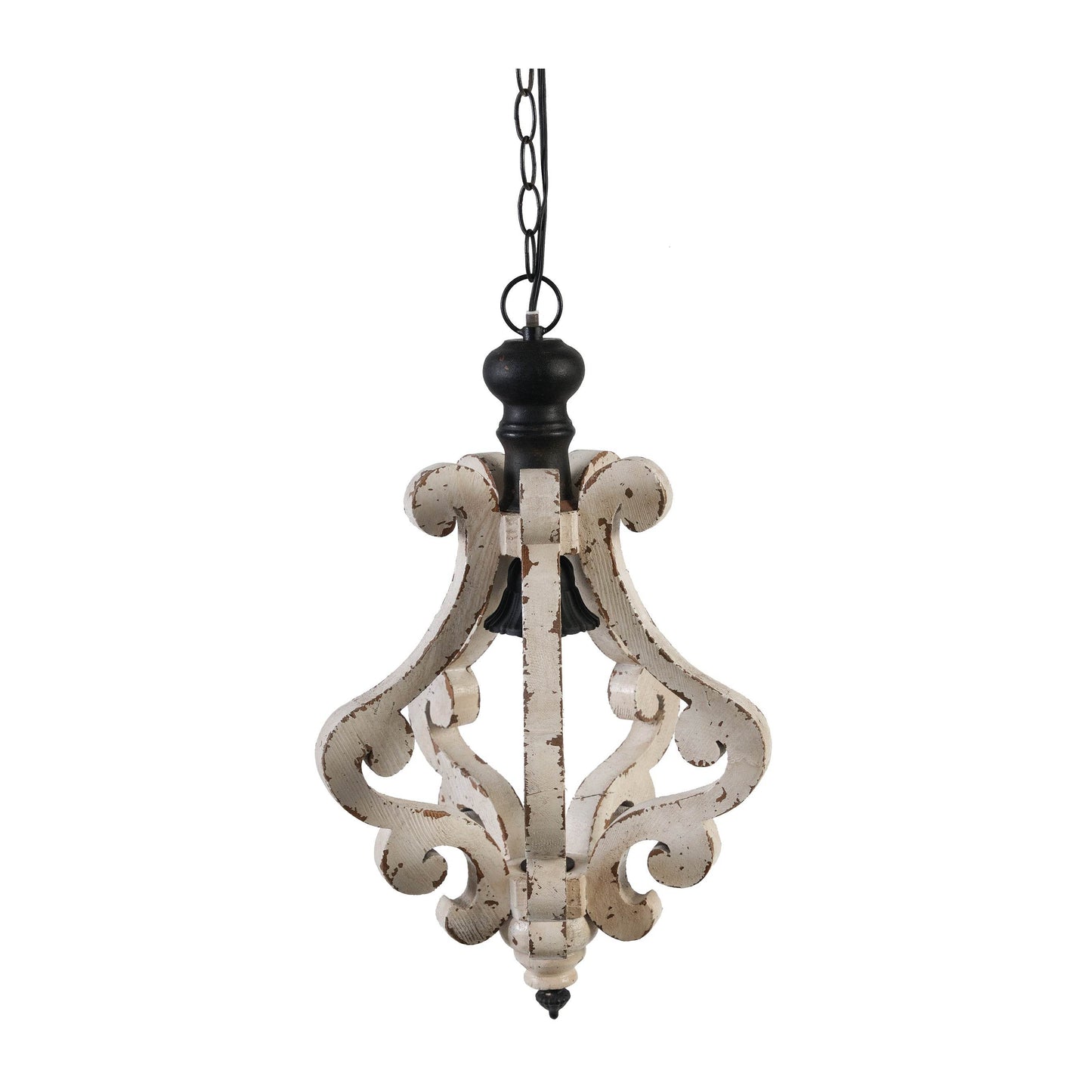 Farmhouse Chandelier, Dilapidated White Chandelier French Country Wood Chandelier For Living Room Foyer, Bulb Not Included - www.Shopthatapp.com