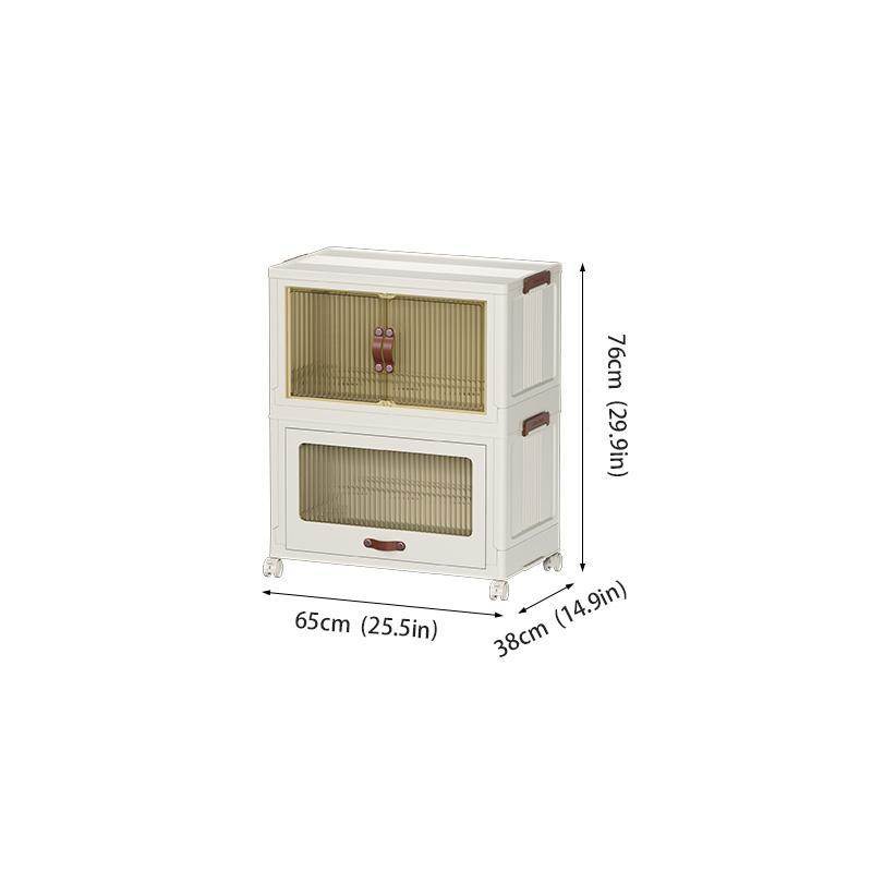Baby Safety Transparent Opening Lid Indoor Home Decoration Storage Cabinet With Wheels - www.Shopthatapp.com