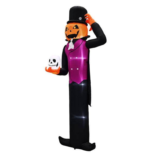 12ft Caped Pumpkin Man, Halloween Inflatable Decoration 12V - www.Shopthatapp.com