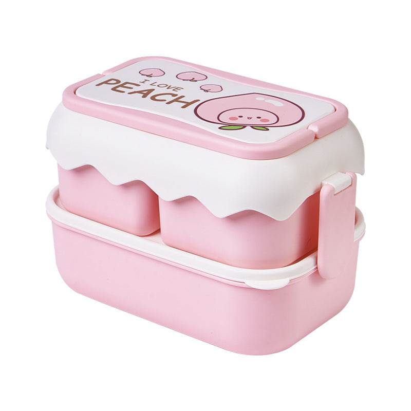 Cute Double Layered Kids Plastic Lunch Box - www.Shopthatapp.com