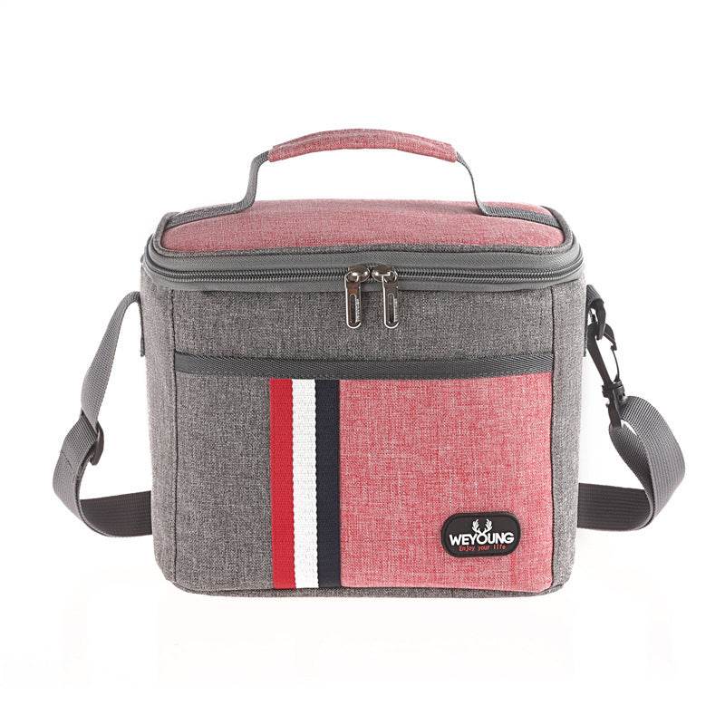 Striped Insulated Lunch Bag – Stylish Portable Tote for Work - www.Shopthatapp.com