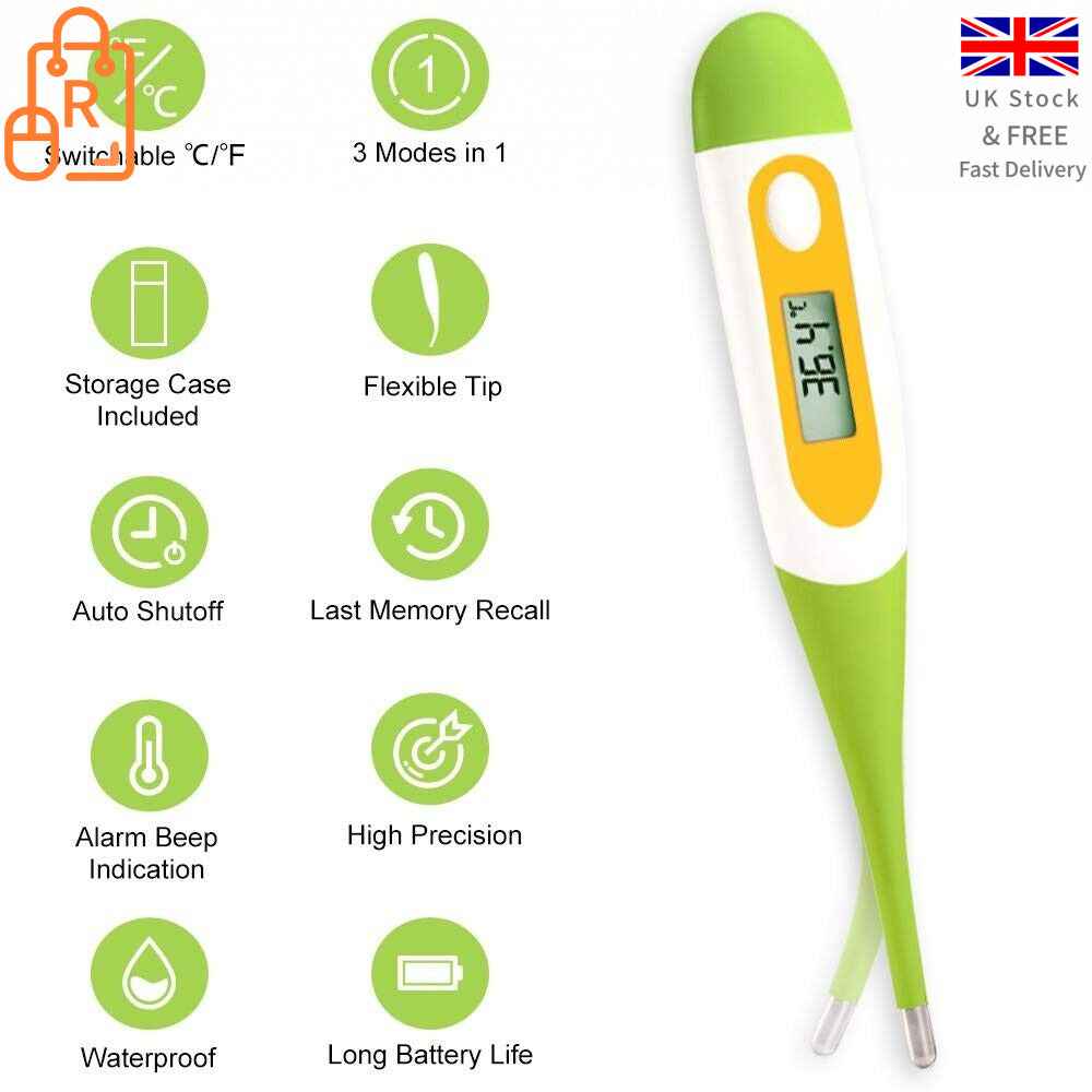 Digital Oral Thermometer, Rectal or Underarm Body Temperature, Baby, Adult,Child - www.Shopthatapp.com