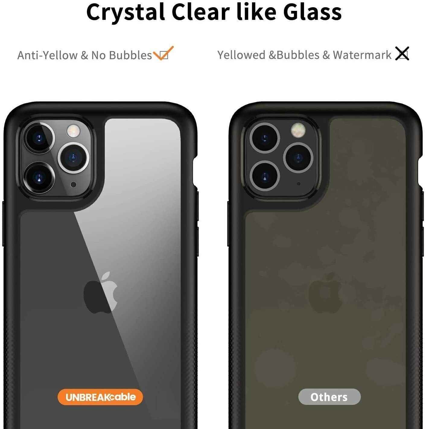 Coque rigide ultra transparente et résistante aux rayures pour iPhone 11 Pro et XS