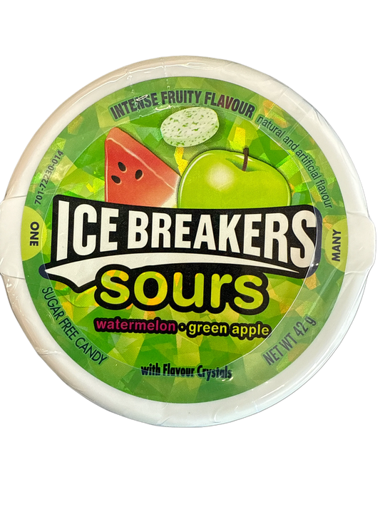 Ice Breakers Sours Watermelon And Green Apple Flavour 42G - U.S Edition - www.Shopthatapp.com