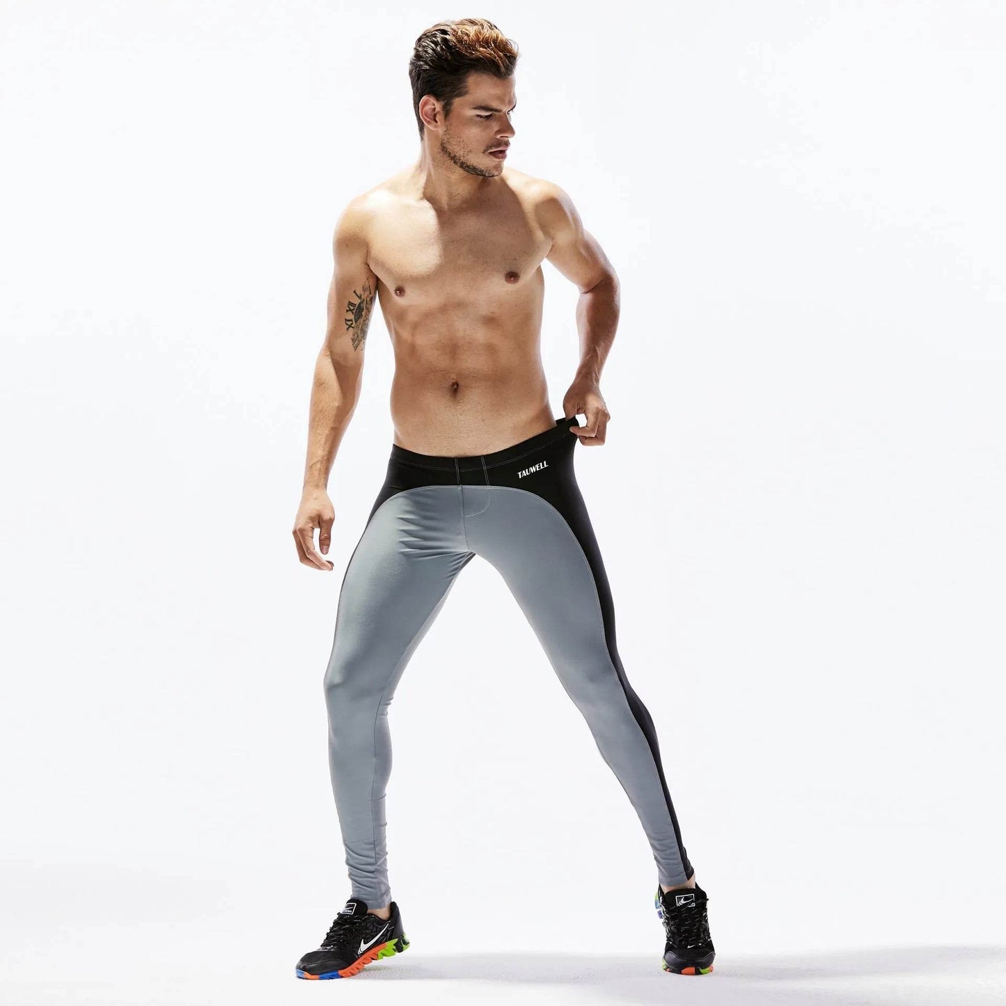 Men's color block Spandex sports yoga pants Long John Pant - www.Shopthatapp.com